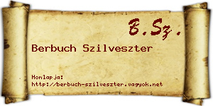 Berbuch Szilveszter névjegykártya
