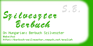 szilveszter berbuch business card